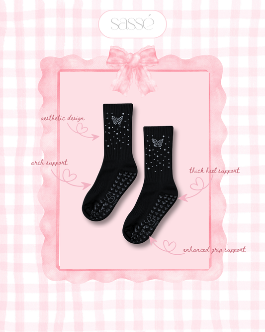 Glow Basic Grip Socks Black edition