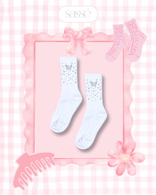 Glow Basic Grip Socks white edition