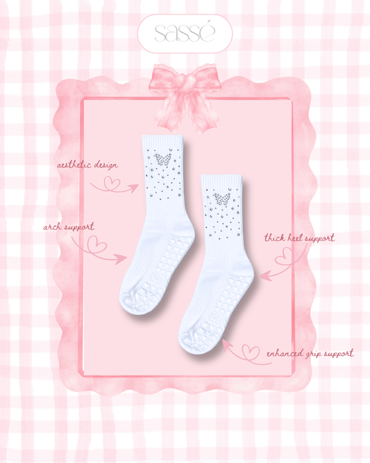 Glow Basic Grip Socks white edition