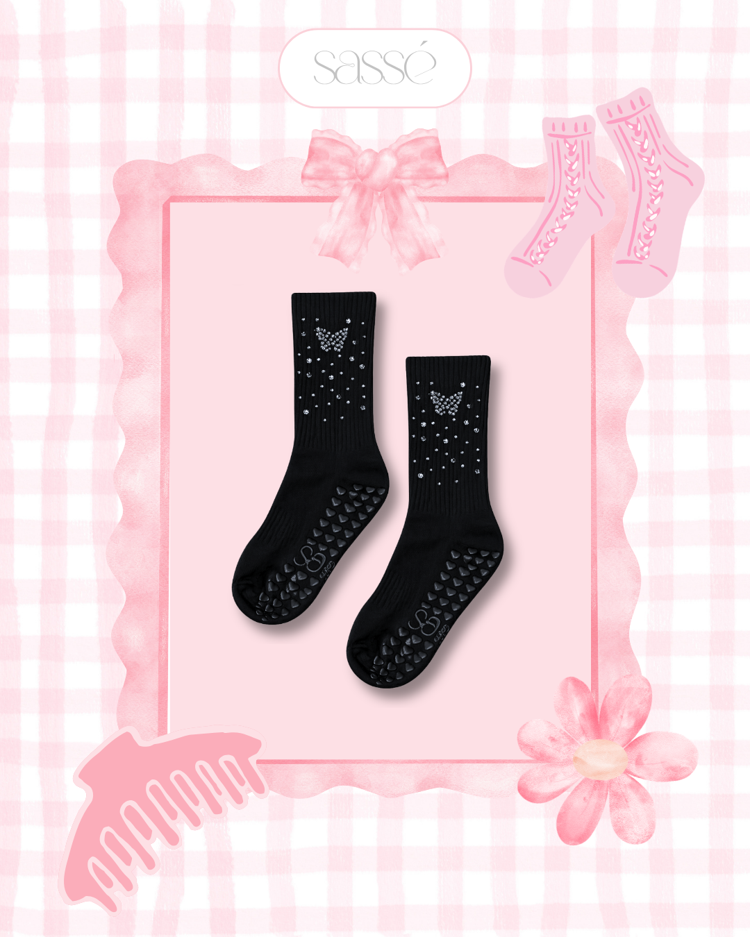 Glow Basic Grip Socks Black edition