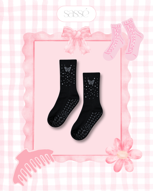 Glow Basic Grip Socks Black edition
