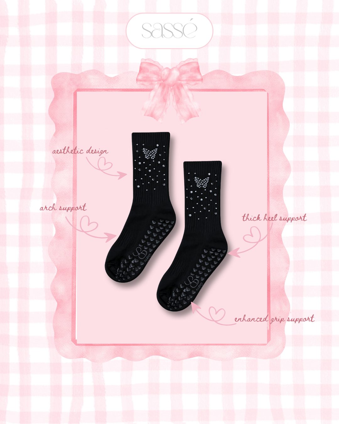Glow Basic Grip Socks Black edition